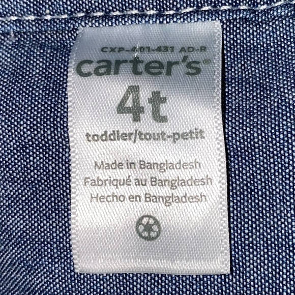 Carter’s Boy’s Long Sleeve Denim Button Shirt - Picture 3 of 5